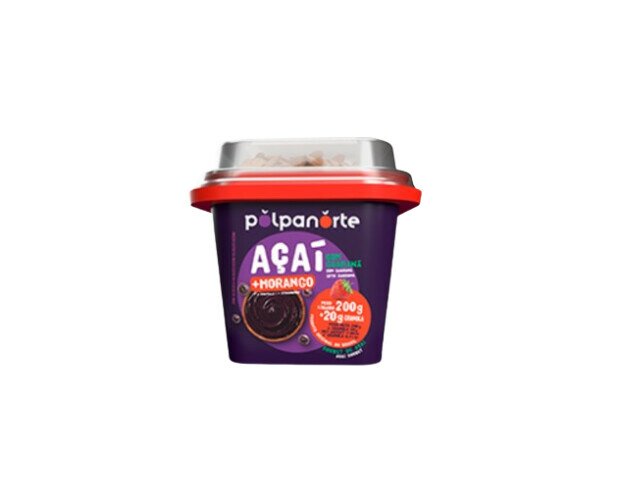 Açaí morango. Açaí Polpanorte 200g sabor frutilla + 20g granola