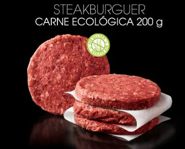 Hamburguesa ecológica. Hamburguesa de carne ecológica