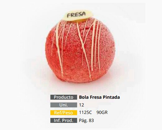 Bola Fresa Pintada. Bola Fresa Pintada. Caja de 12 unidades