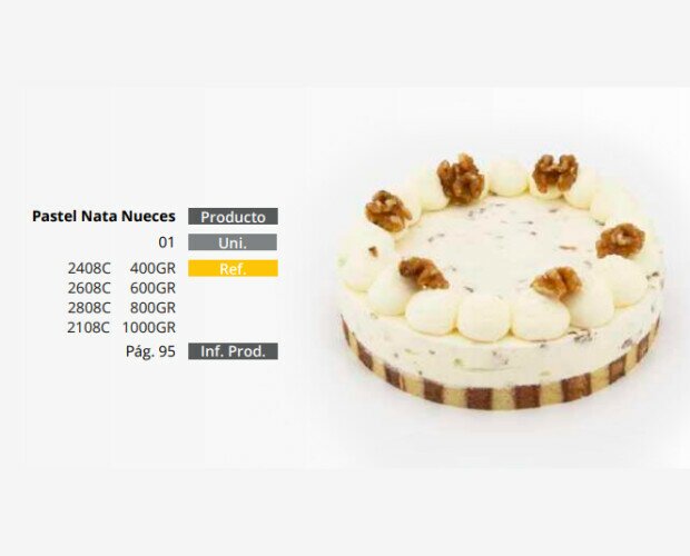 Pastel Nata Nueces. Pastel de Nata Nueces. 1 unidad