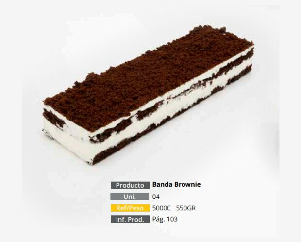 Banda Brownie. Banda de brownie. Caja de 4 unidades